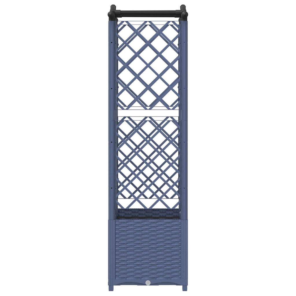 Raised bed with trellis and roof Grey 122 x 40 x 141 cm PP