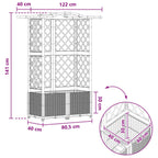 Raised bed with trellis and roof Grey 122 x 40 x 141 cm PP