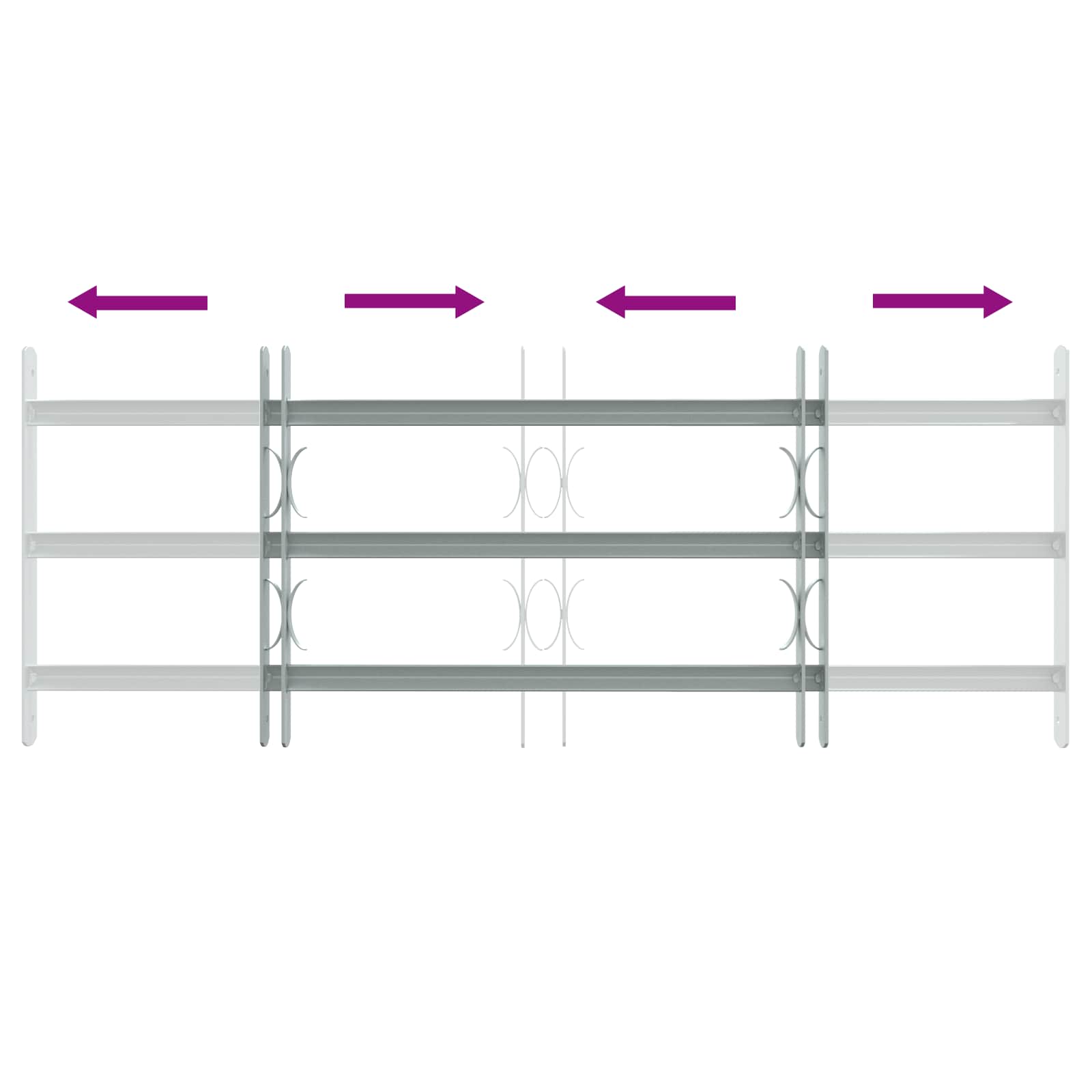 Reja de Seguridad para Ventanas con 3 Barandas 3 pcs