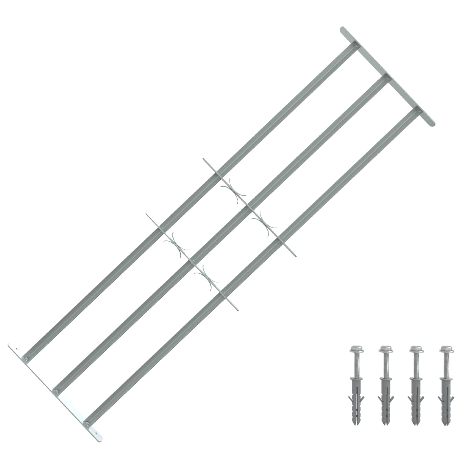 Window Security Bars with 3 Crossbars 3 pcs