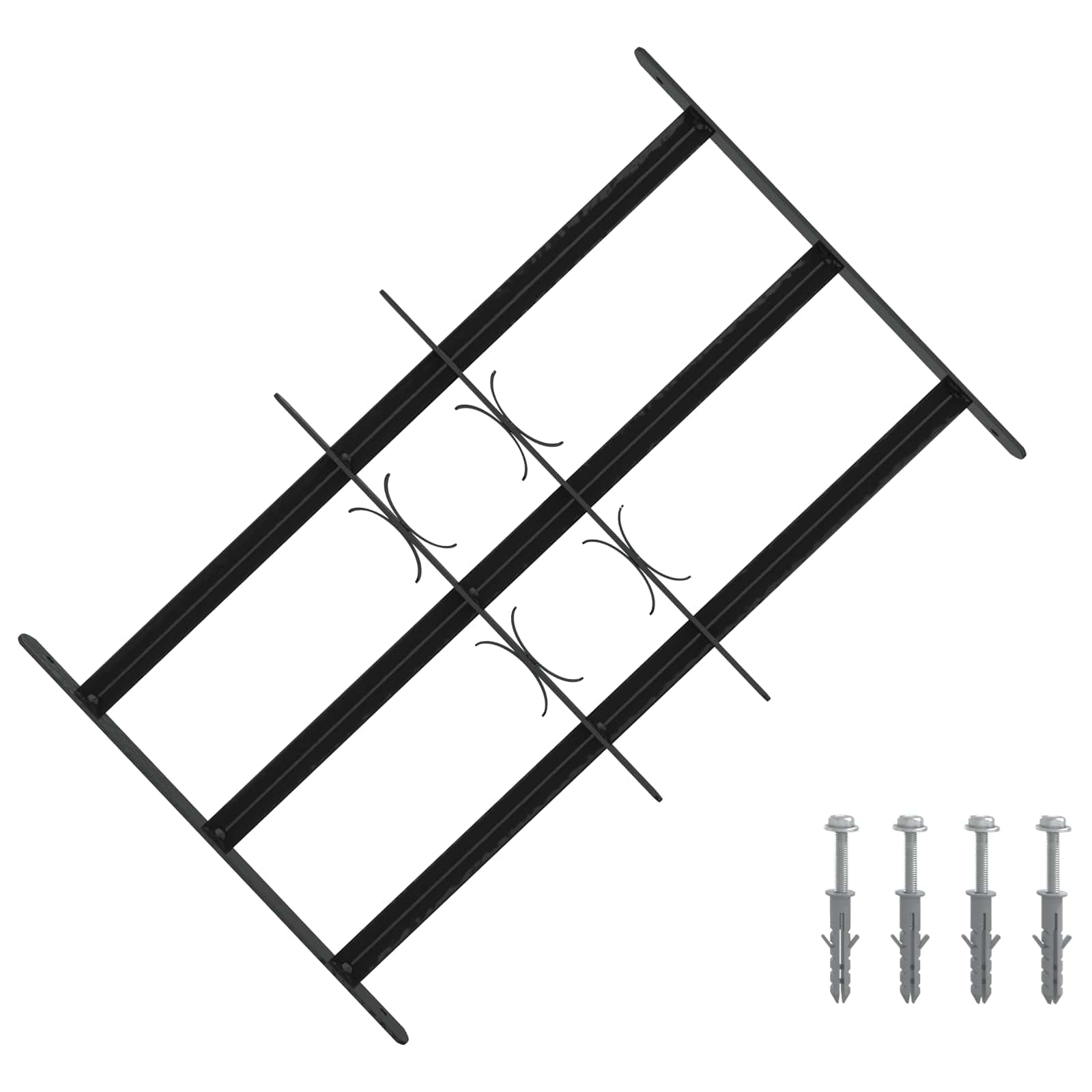 Reja de Seguridad para Ventanas con 3 Barandas 3 pcs 43-74 cm