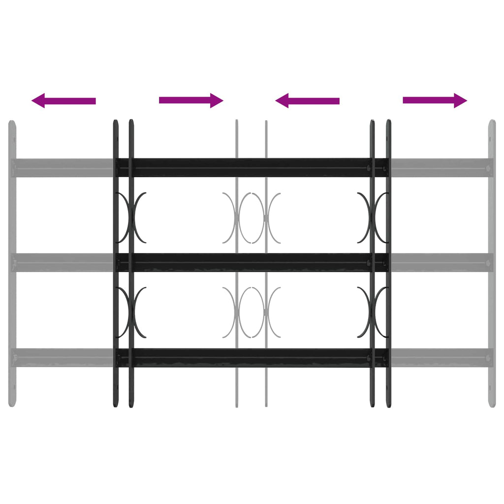 Reja de Seguridad para Ventanas con 3 Barandas 3 pcs 43-74 cm