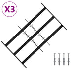 Reja de Seguridad para Ventanas con 3 Barandas 3 pcs 43-74 cm