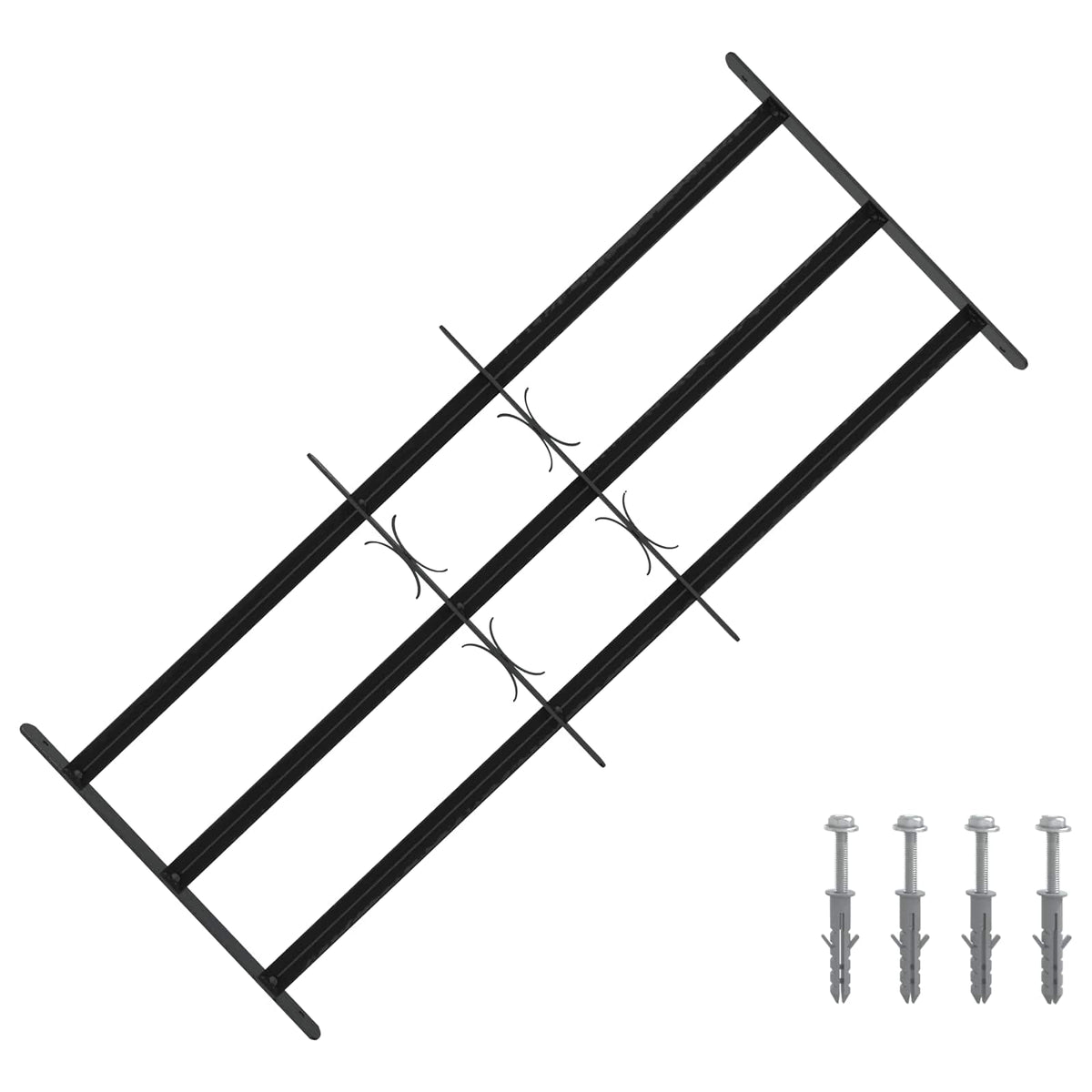 Grelha de Segurança para Janelas com 3 Barras 3 pçs 43-74 cm