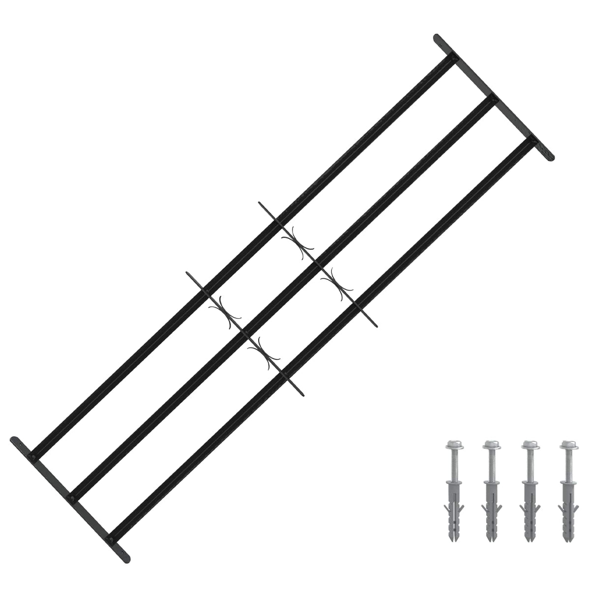 Grelha de Segurança para Janelas com 3 Barras 3 pçs 43-74 cm