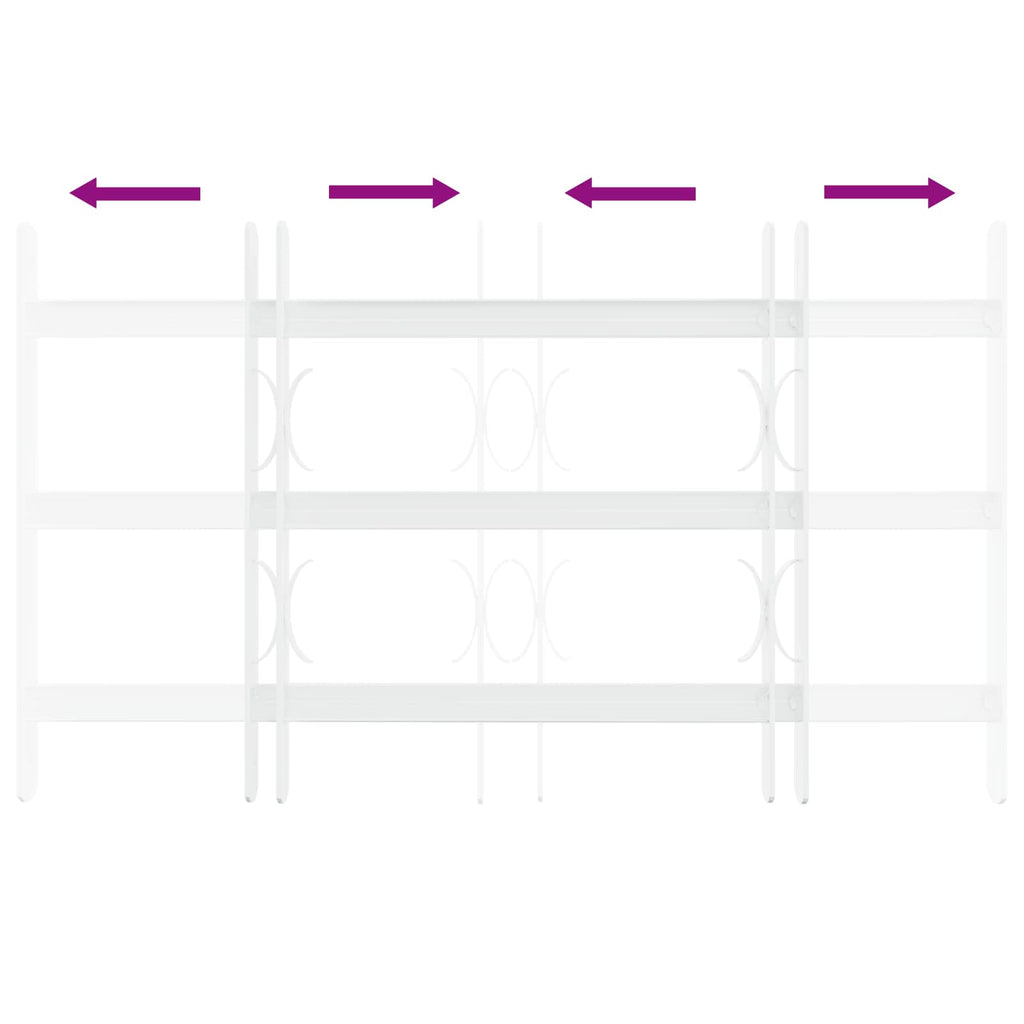 Reja de Seguridad para Ventanas con 3 Barandas 3 pcs 43-74 cm