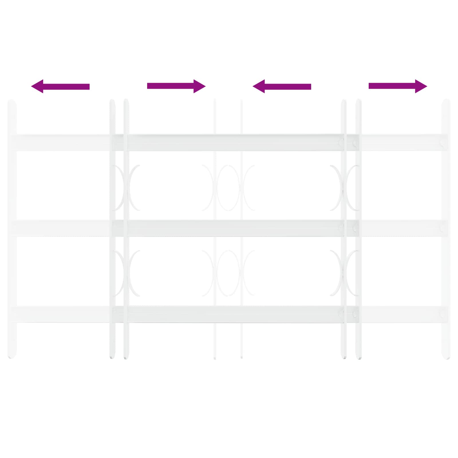 Reja de Seguridad para Ventanas con 3 Barandas 3 pcs 43-74 cm