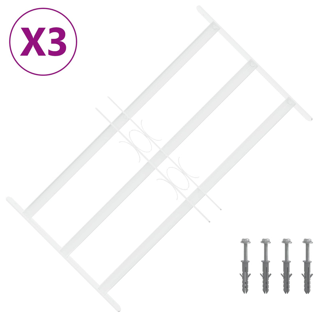 Reja de Seguridad para Ventanas con 3 Barandas 3 pcs 43-74 cm