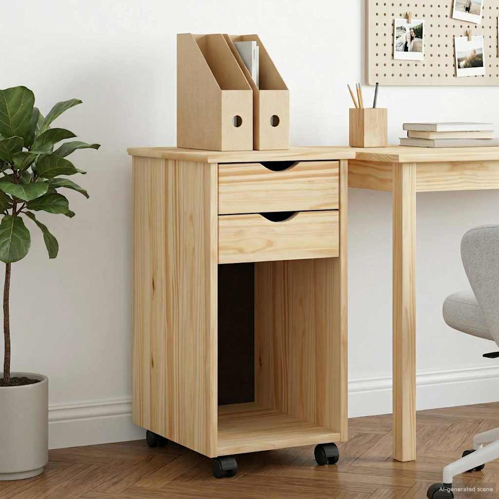 Rolling cabinet 34 x 39 x 65.5 cm Solid pine