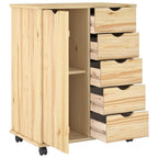 Gabinete rodante Marrón 63,5 x 39 x 79 cm Madera de Pino Macizo