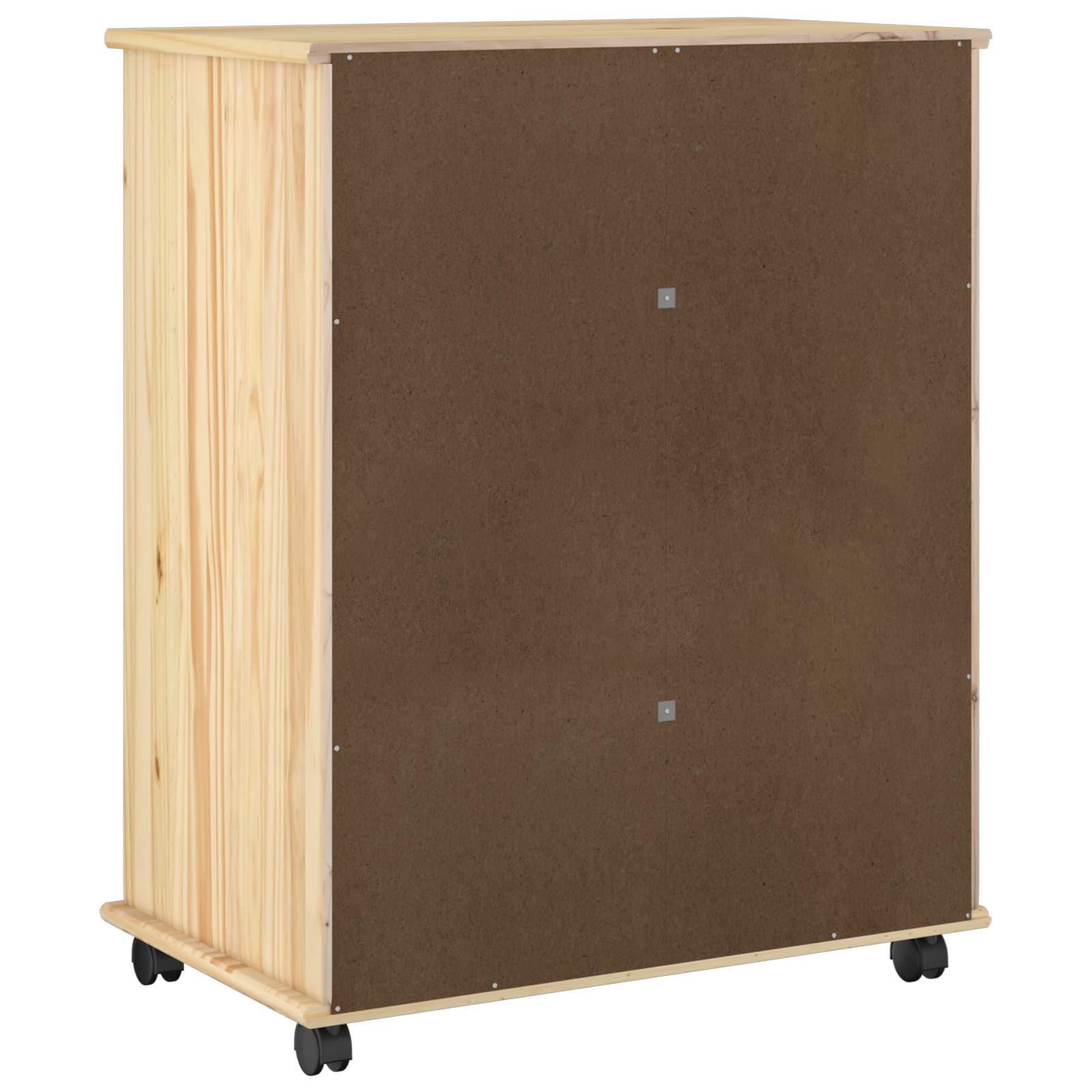 Gabinete rodante Marrón 63,5 x 39 x 79 cm Madera de Pino Macizo