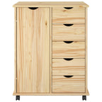 Gabinete rodante Marrón 63,5 x 39 x 79 cm Madera de Pino Macizo