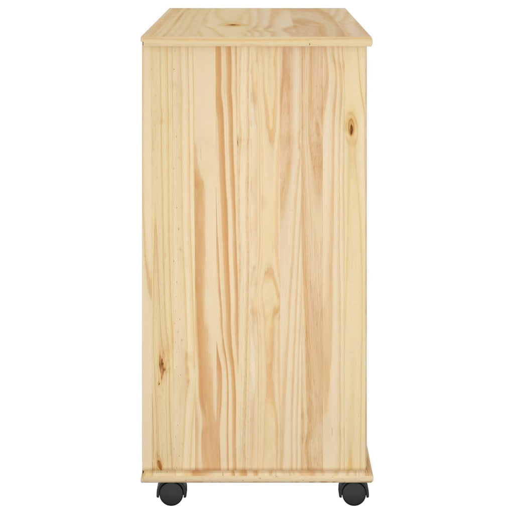 Gabinete rodante Marrón 63,5 x 39 x 79 cm Madera de Pino Macizo