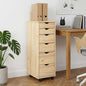 Gabinete rodante Marrón 34 x 39 x 93,5 cm Madera de Pino Macizo