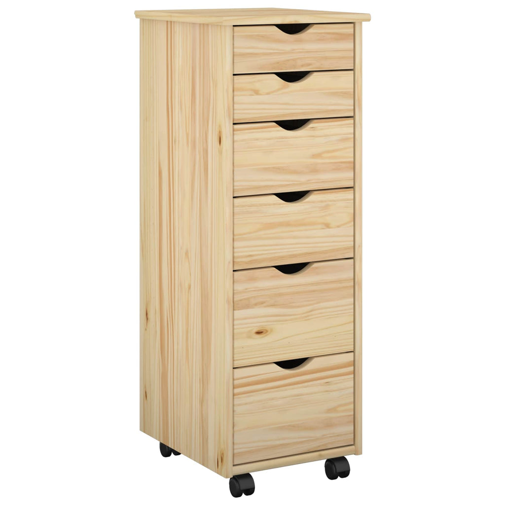 Gabinete rodante Marrón 34 x 39 x 93,5 cm Madera de Pino Macizo