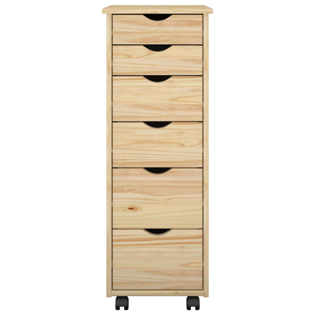 Gabinete rodante Marrón 34 x 39 x 93,5 cm Madera de Pino Macizo