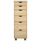 Gabinete rodante Marrón 34 x 39 x 93,5 cm Madera de Pino Macizo