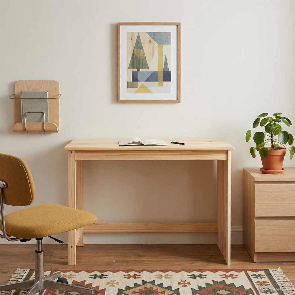 Desk 112 x 50 x 75 cm Solid Pine Wood