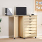 Rolling Cabinet with Desk MOSS Transparent Varnish