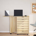 Gabinete Rodante con Escritorio MOSS Barniz transparente