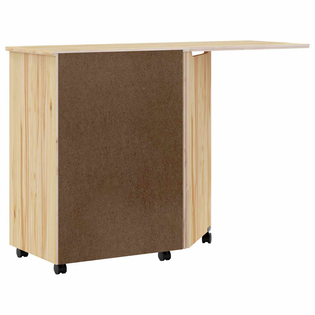Gabinete Rodante con Escritorio MOSS Barniz transparente