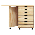 Gabinete Rodante con Escritorio MOSS Barniz transparente