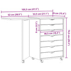 Gabinete Rodante con Escritorio MOSS Barniz transparente