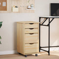 Gabinete Rodante con Escritorio MOSS Barniz transparente