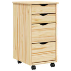 Gabinete Rodante con Escritorio MOSS Barniz transparente