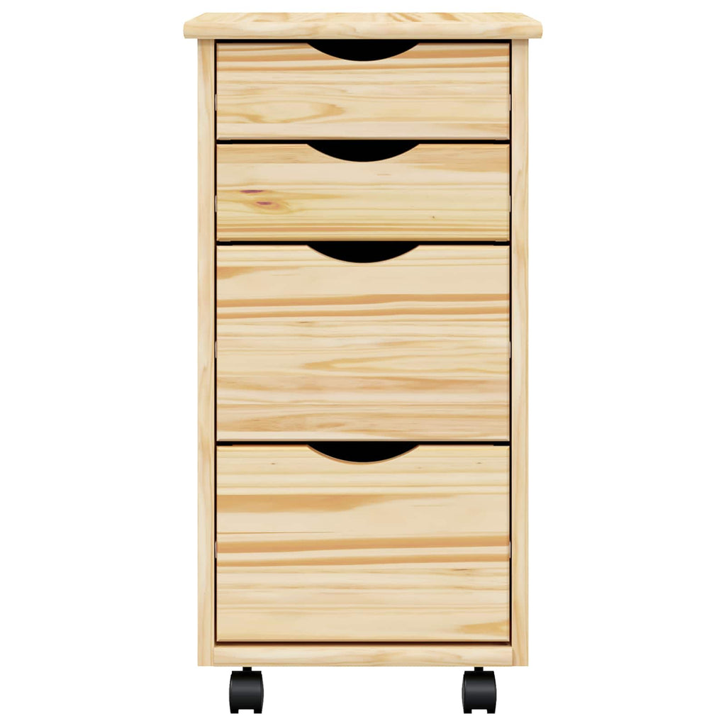 Gabinete Rodante con Escritorio MOSS Barniz transparente