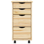 Gabinete Rodante con Escritorio MOSS Barniz transparente
