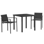 Juego de muebles de exterior 3 pcs Negro y Antracita Textileno