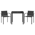 Juego de muebles de exterior 3 pcs Negro y Antracita Textileno