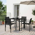 Juego de muebles de exterior 5 pcs Negro y Antracita Textileno