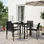 Juego de muebles de exterior 5 pcs Negro y Antracita Textileno