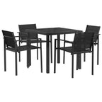 Juego de muebles de exterior 5 pcs Negro y Antracita Textileno