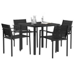 Juego de muebles de exterior 5 pcs Negro y Antracita Textileno