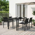 Juego de muebles de exterior 5 pcs Negro y Antracita Textileno