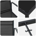 Juego de muebles de exterior 7 pcs Negro y Antracita Textileno