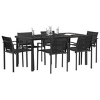 Juego de muebles de exterior 7 pcs Negro y Antracita Textileno