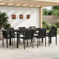 Juego de muebles de exterior 9 pcs Negro y Antracita Textileno