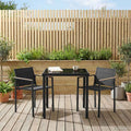 Juego de muebles de exterior 3 pcs Negro y Antracita Textileno