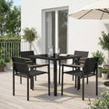 Juego de muebles de exterior 5 pcs Negro y Antracita Textileno