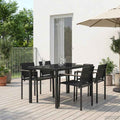 Juego de muebles de exterior 5 pcs Negro y Antracita Textileno