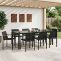 Juego de muebles de exterior 7 pcs Negro y Antracita Textileno
