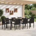 Juego de muebles de exterior 9 pcs Negro y Antracita Textileno