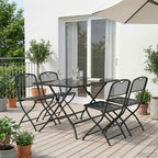 Juego de muebles de exterior 5 pcs Antracita Hierro y Acero