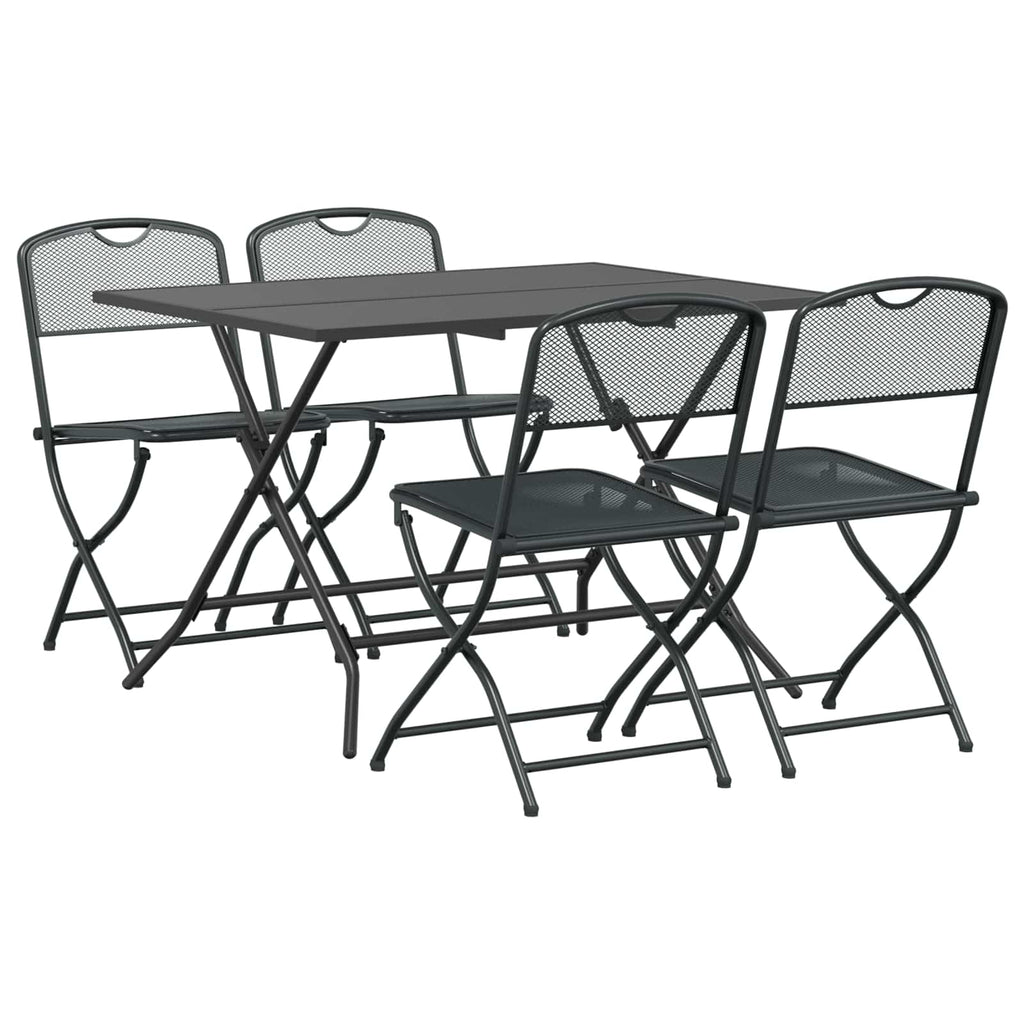 Juego de muebles de exterior 5 pcs Antracita Hierro y Acero