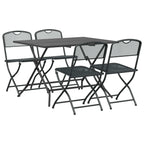 Juego de muebles de exterior 5 pcs Antracita Hierro y Acero