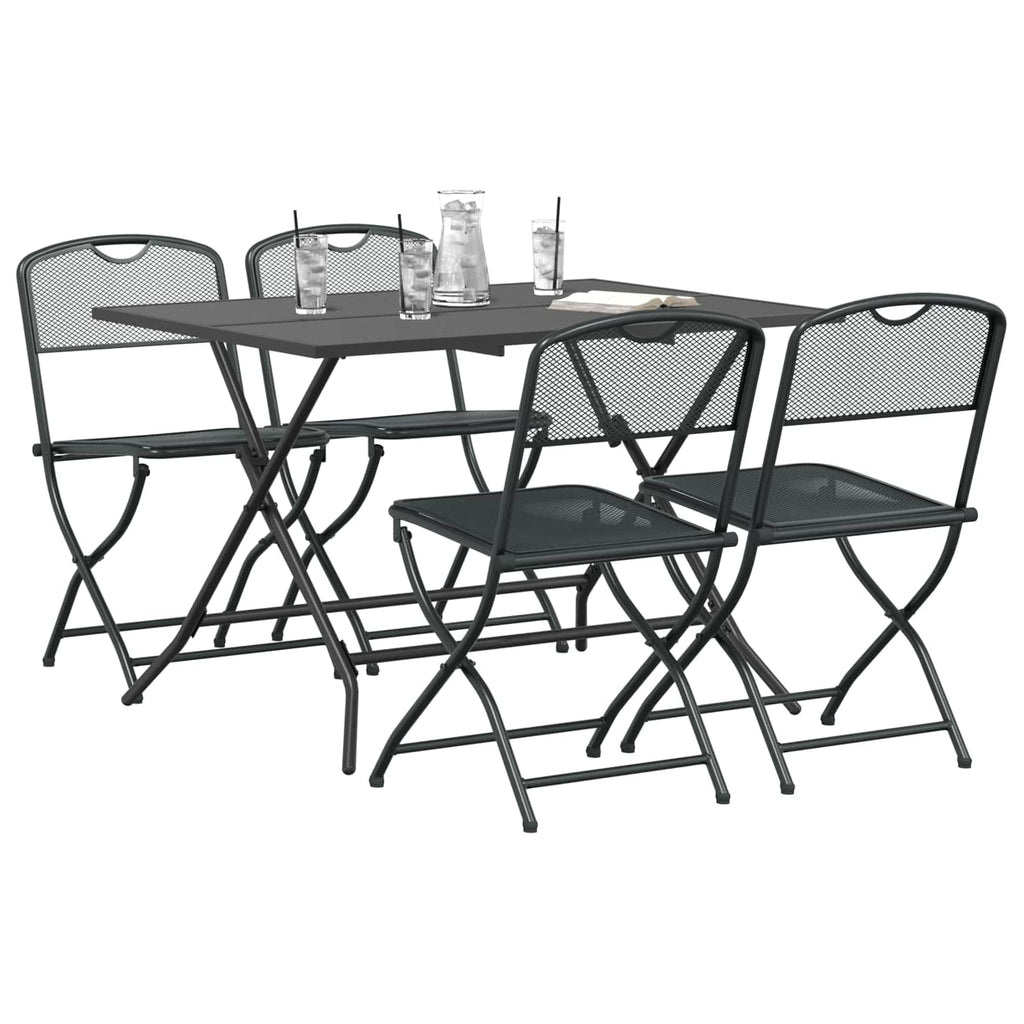 Juego de muebles de exterior 5 pcs Antracita Hierro y Acero